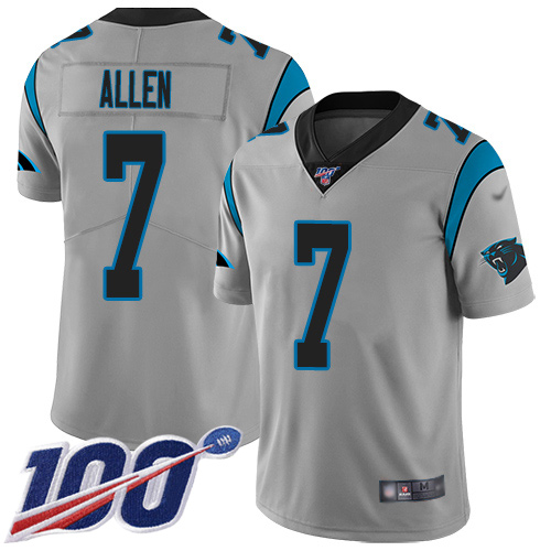 Carolina Panthers Limited Silver Youth Kyle Allen Jersey NFL Football #7 100th Season Inverted Legend